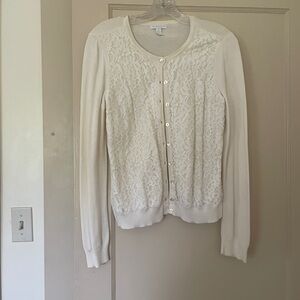 Charter Club Cream Lace Cardigan Sweater
